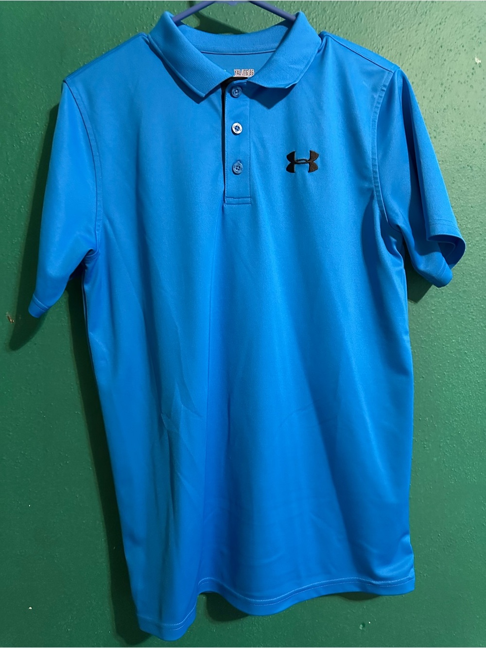 Under Armour Bright Blue boy Polo shirt with Black Logo